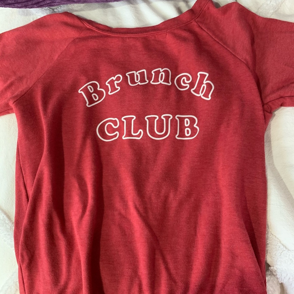 Red varsity sweater